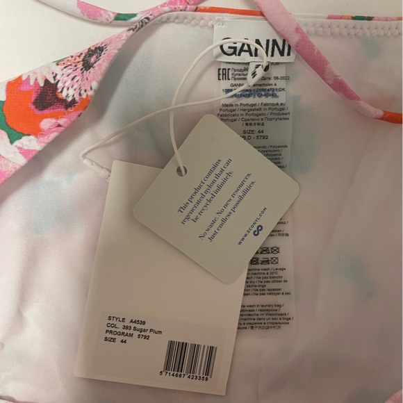 BNWT GANNI Floral String Halter Bikini (top + bottom) - Picture 10 of 11